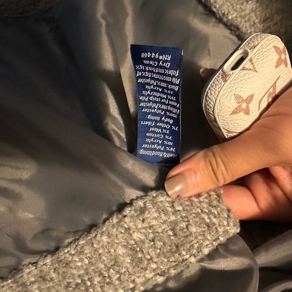 Apt. 9 Women's Gray Coat with Faux Fur Hood - Picture 6 of 6